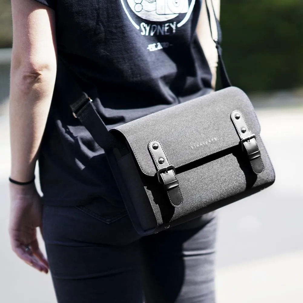 Anthracite Grey Binalpath Canvas Camera Shoulder Bag - Ace