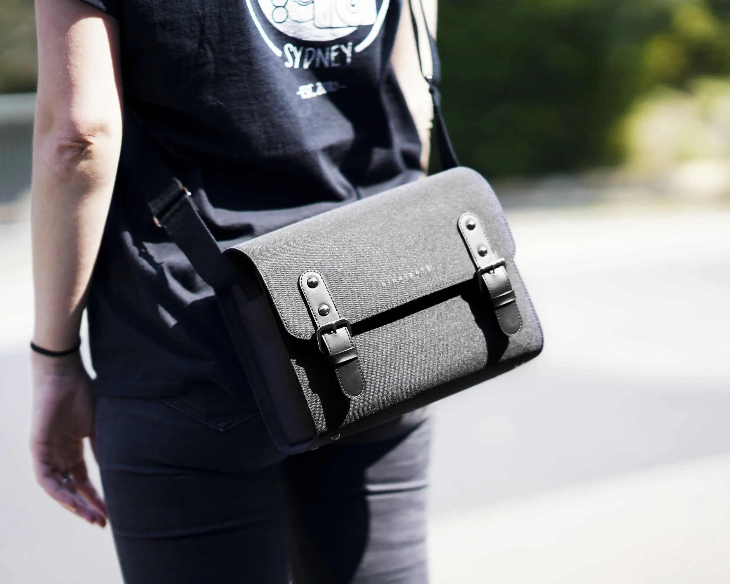 Anthracite Grey Binalpath Canvas Camera Shoulder Bag - Ace