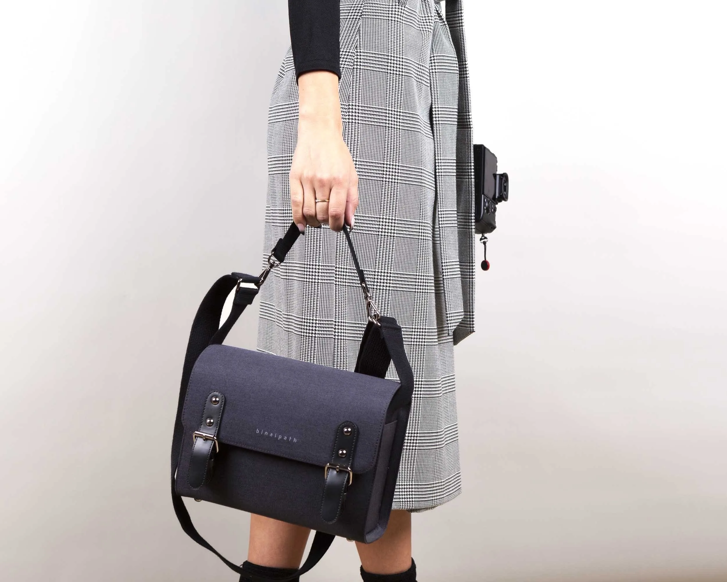 Anthracite Grey Binalpath Canvas Camera Shoulder Bag - Ace