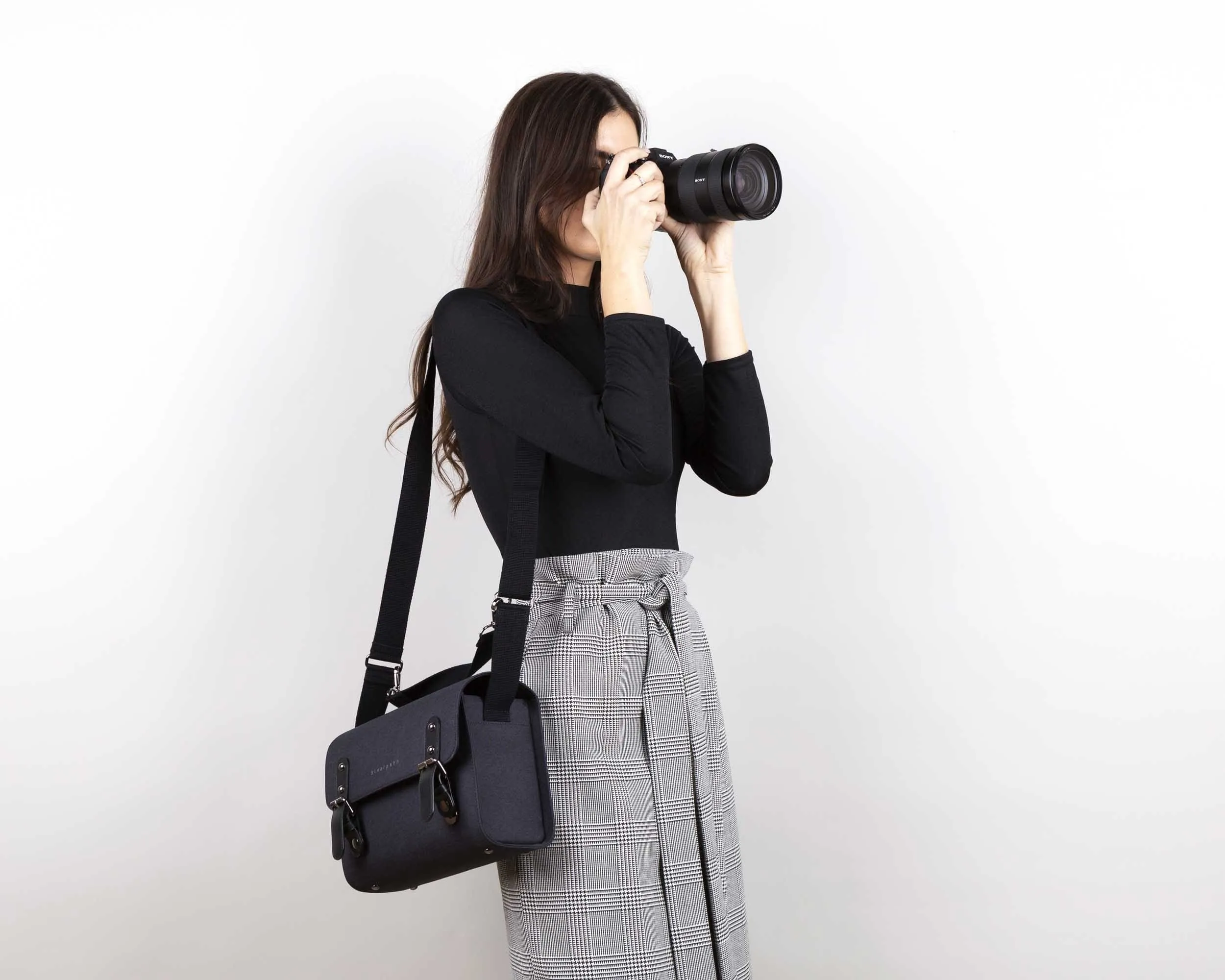 Anthracite Grey Binalpath Canvas Camera Shoulder Bag - Ace