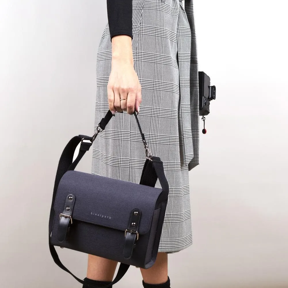 Anthracite Grey Binalpath Canvas Camera Shoulder Bag - Ace