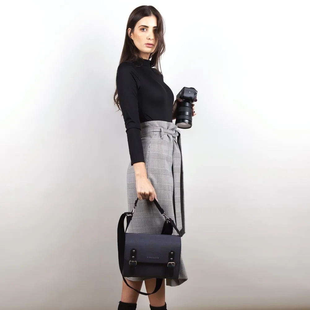 Anthracite Grey Binalpath Canvas Camera Shoulder Bag - Ace