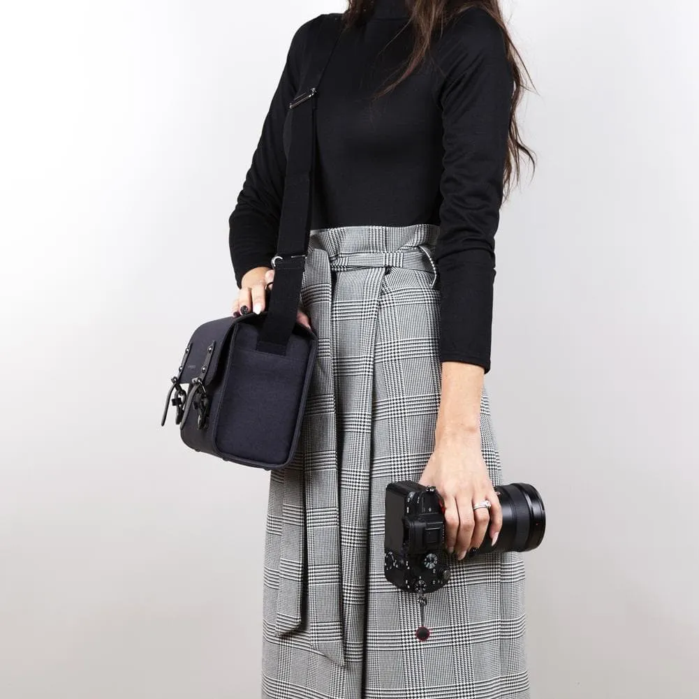 Anthracite Grey Binalpath Canvas Camera Shoulder Bag - Ace