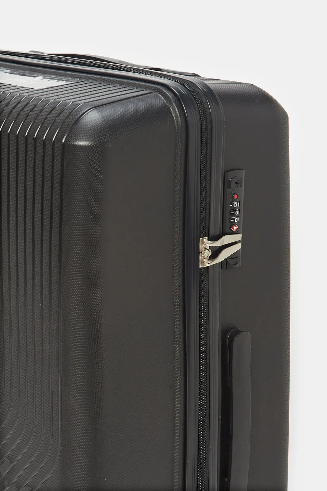 Black Textured Trolley Luggage (28 Inch)