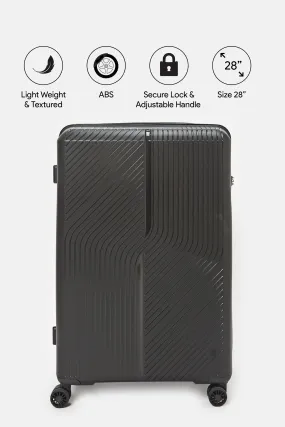 Black Textured Trolley Luggage (28 Inch)