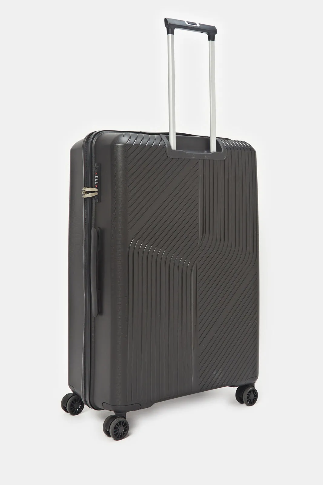 Black Textured Trolley Luggage (28 Inch)