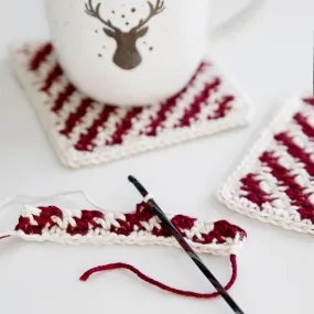 Candy Cane Coasters Crochet Pattern