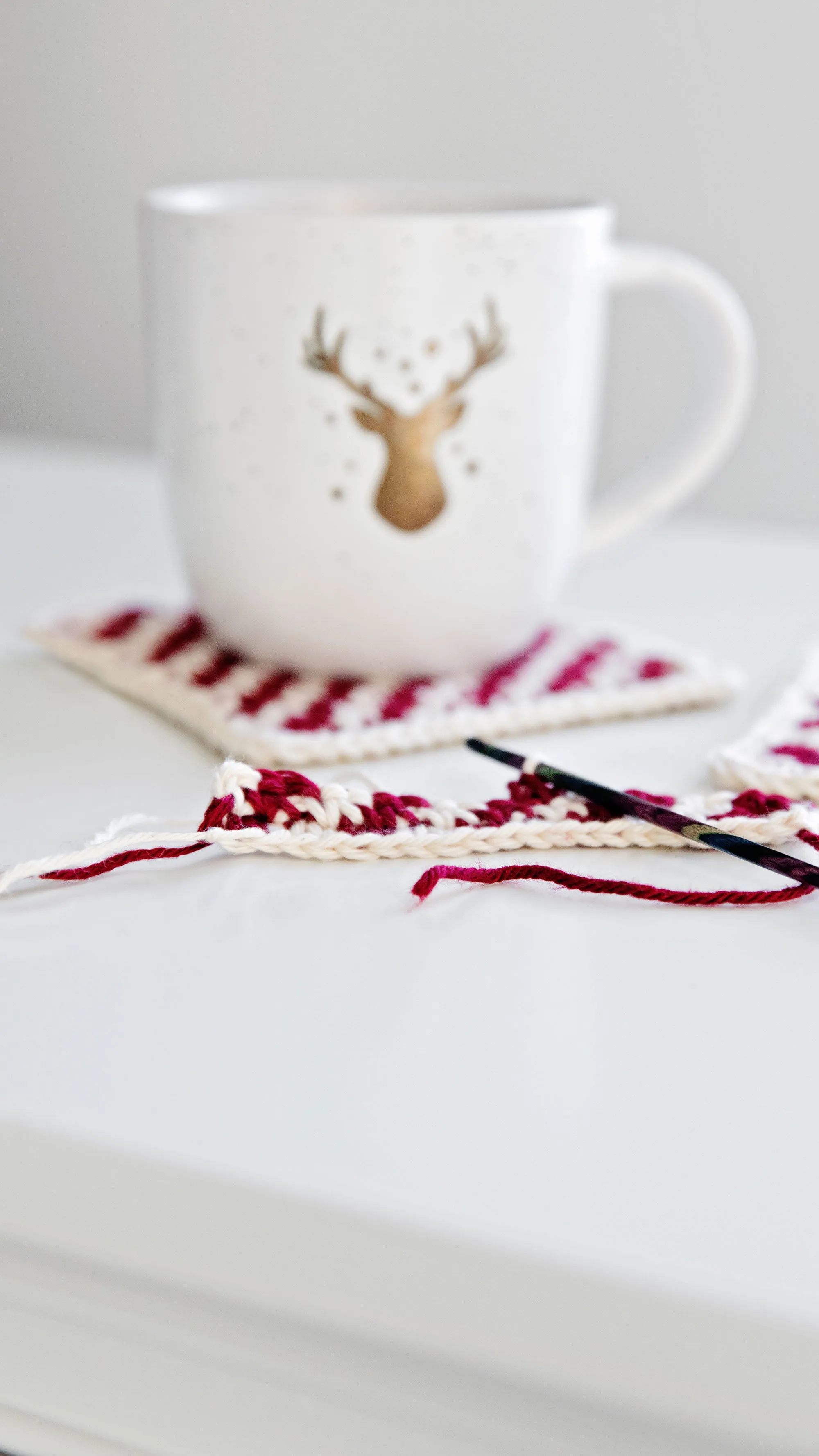 Candy Cane Coasters Crochet Pattern