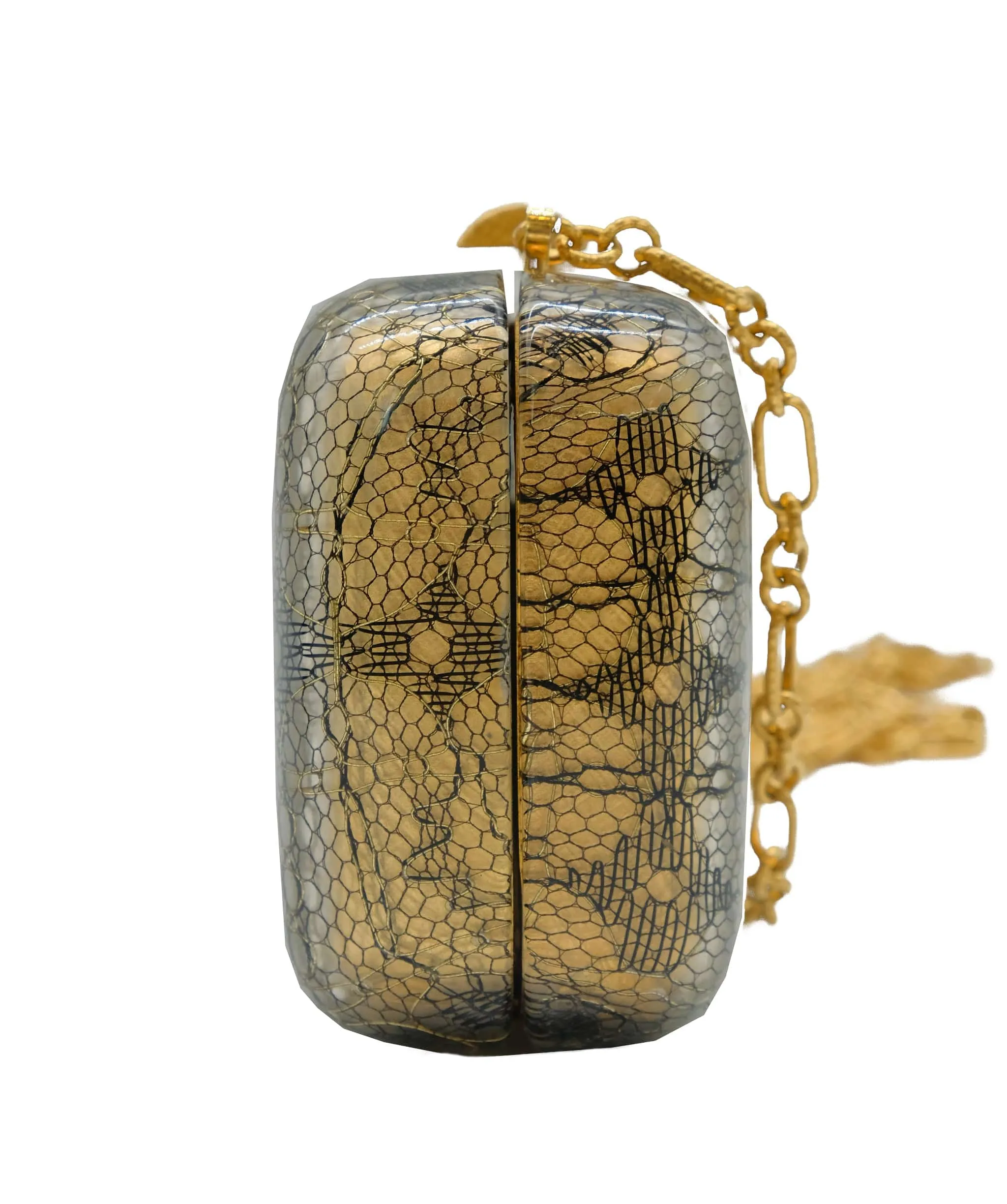 Chanel Minaudiere Lace Gold Clutch Chain CASC5272