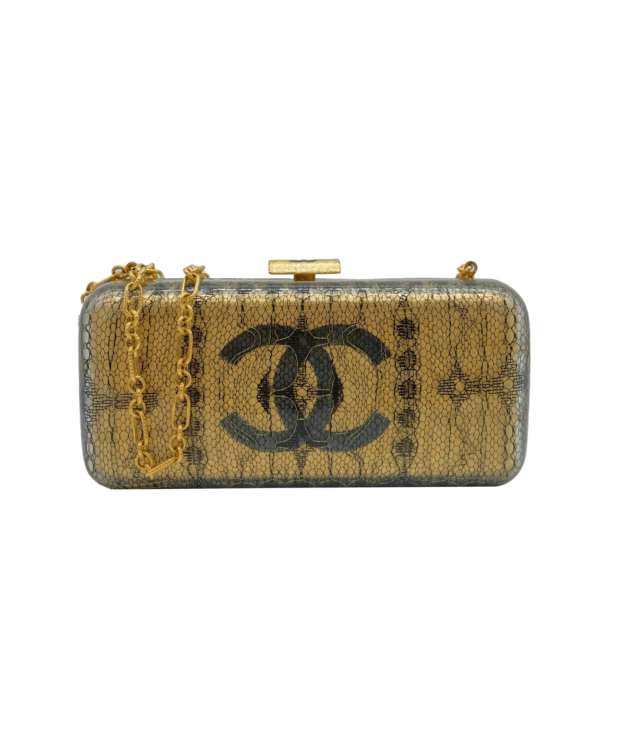 Chanel Minaudiere Lace Gold Clutch Chain CASC5272