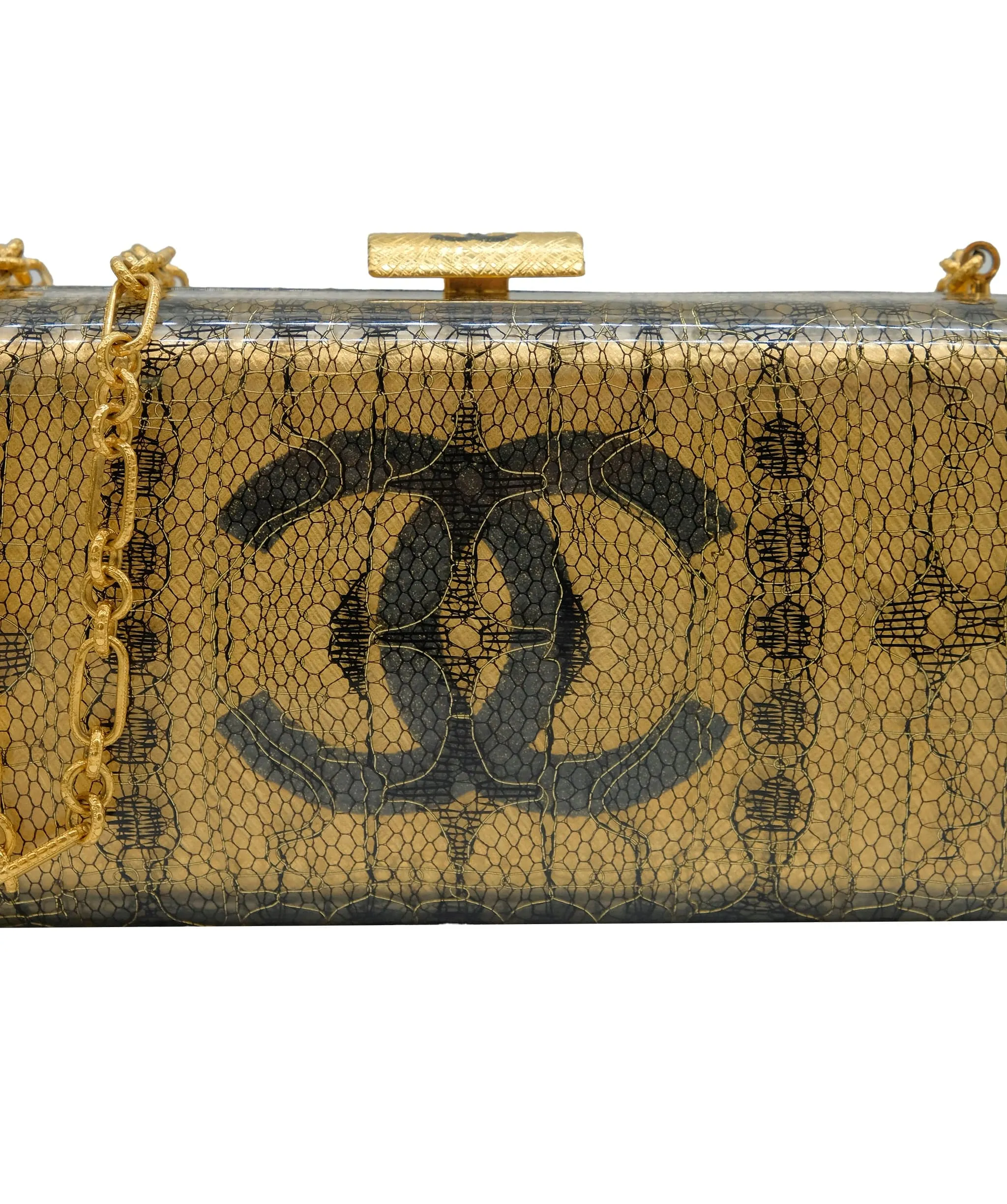 Chanel Minaudiere Lace Gold Clutch Chain CASC5272