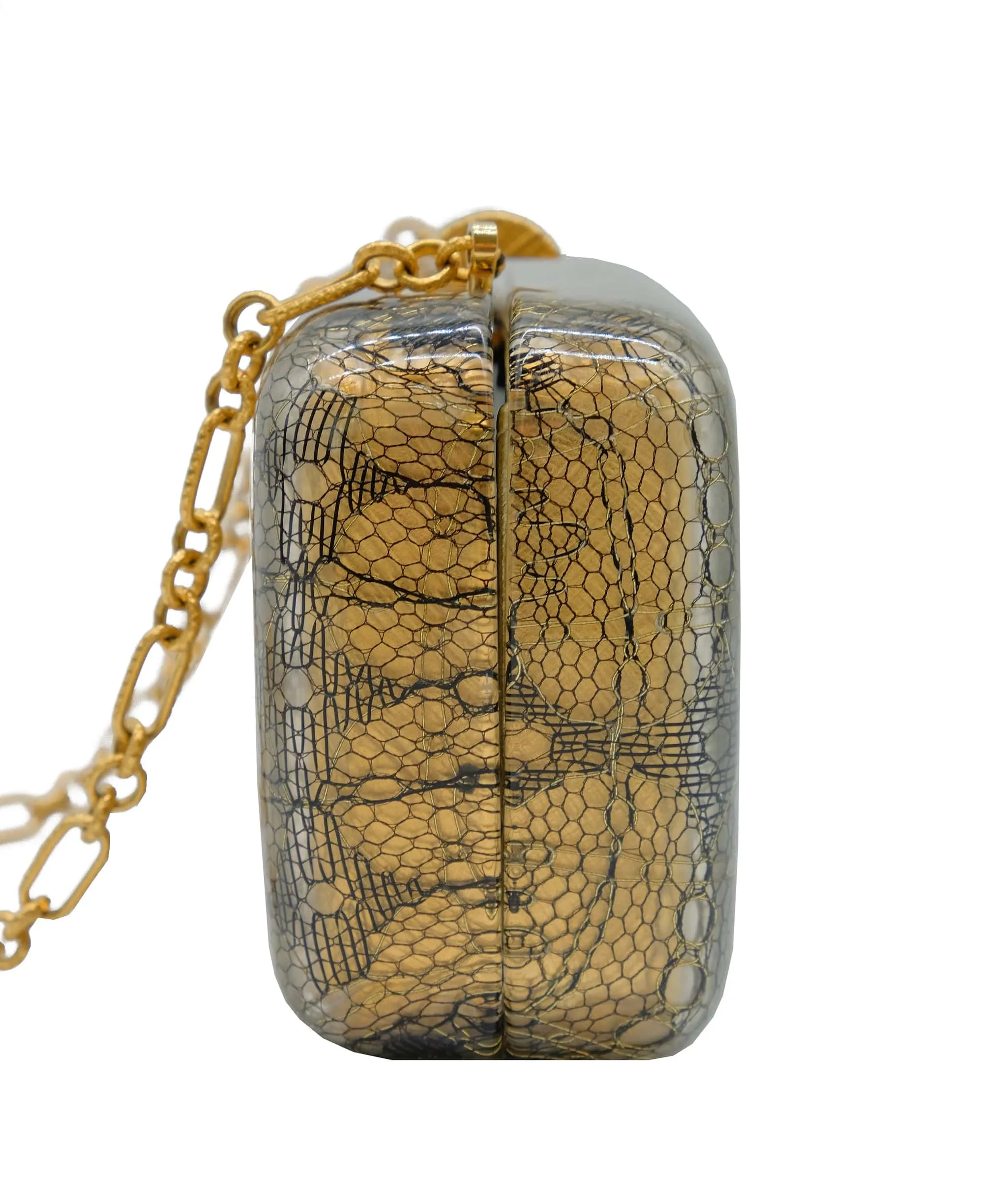 Chanel Minaudiere Lace Gold Clutch Chain CASC5272