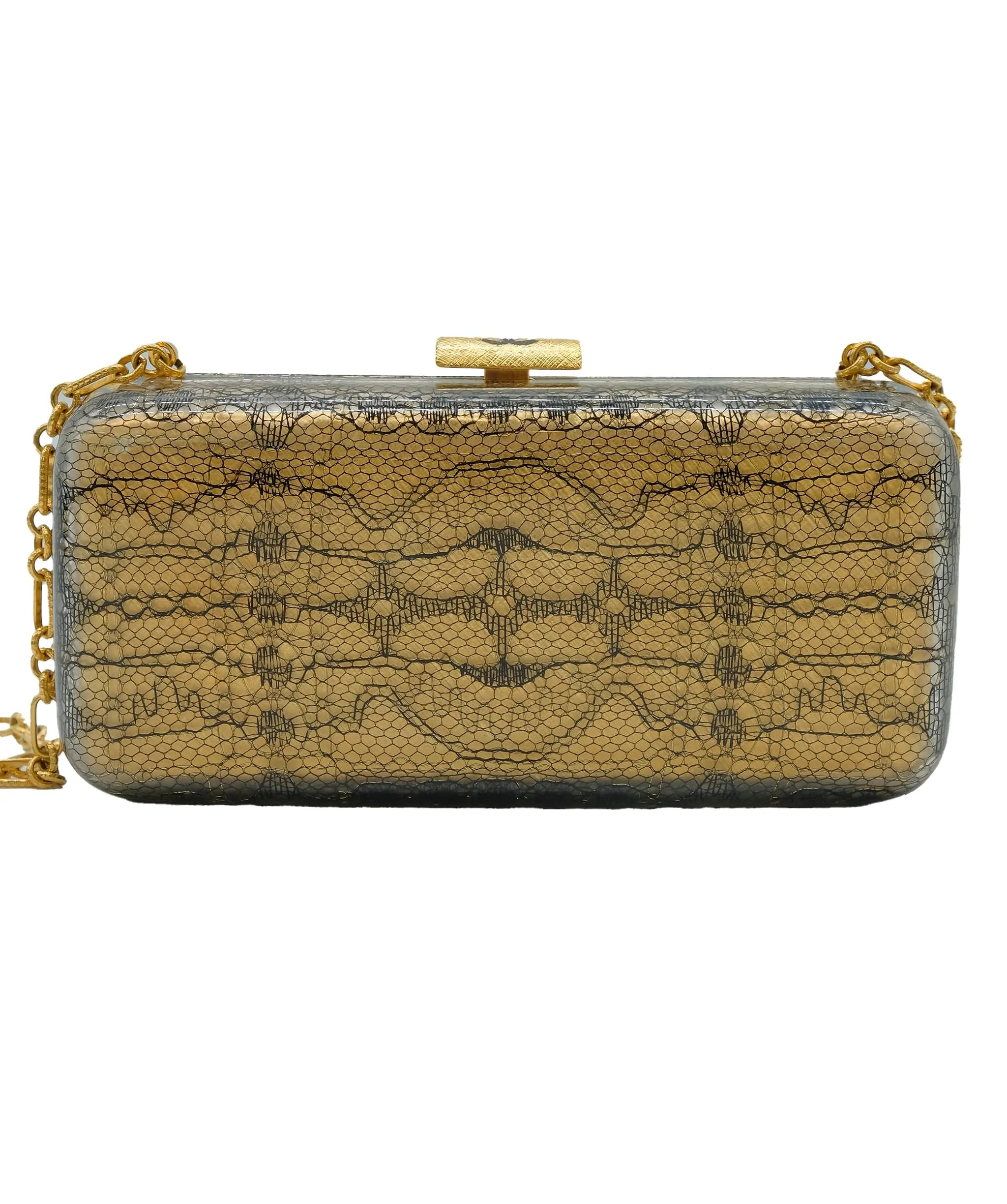 Chanel Minaudiere Lace Gold Clutch Chain CASC5272