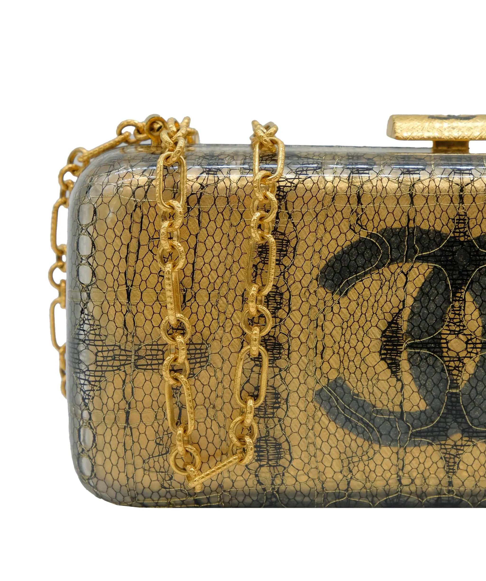 Chanel Minaudiere Lace Gold Clutch Chain CASC5272