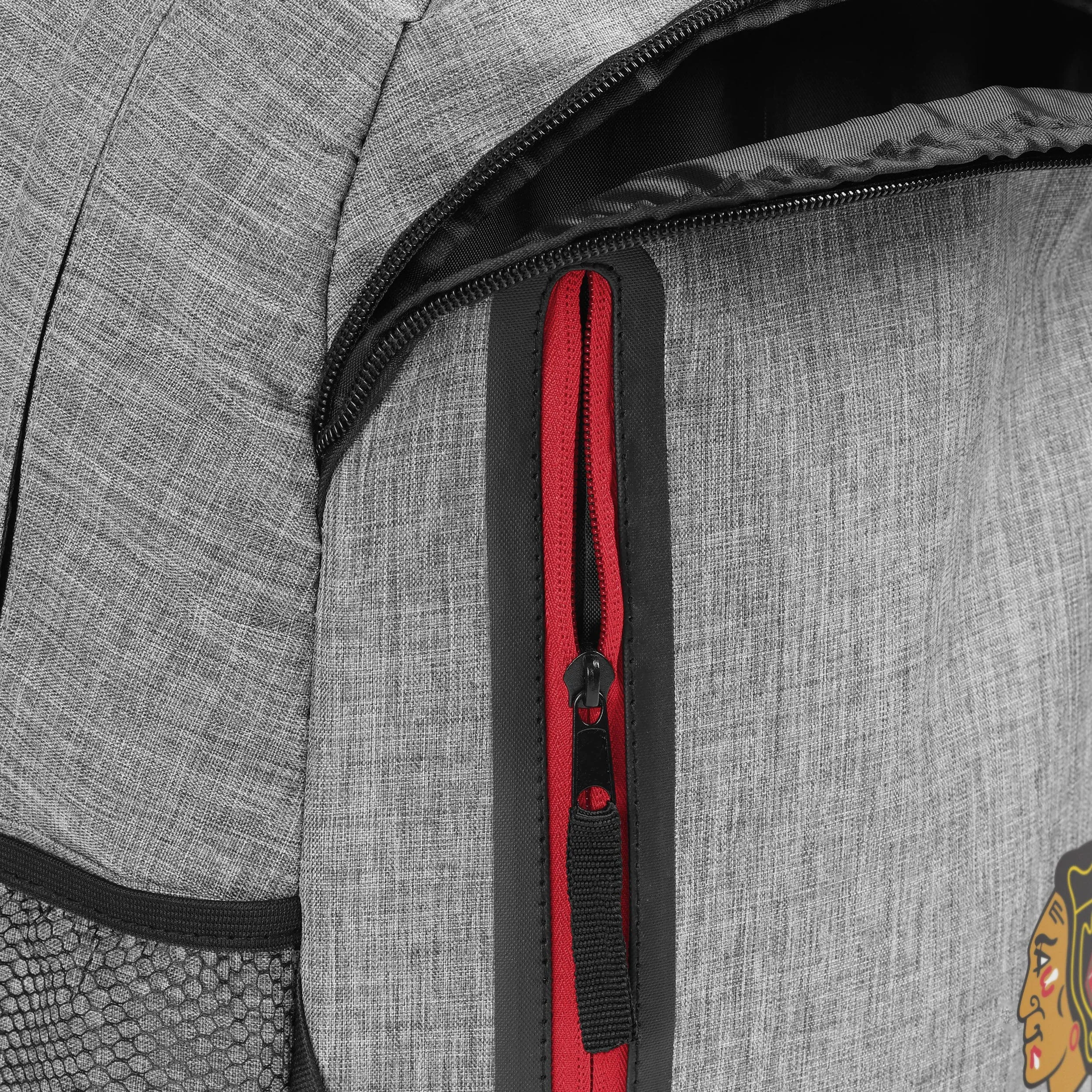 Chicago Blackhawks Heather Grey Bold Color Backpack