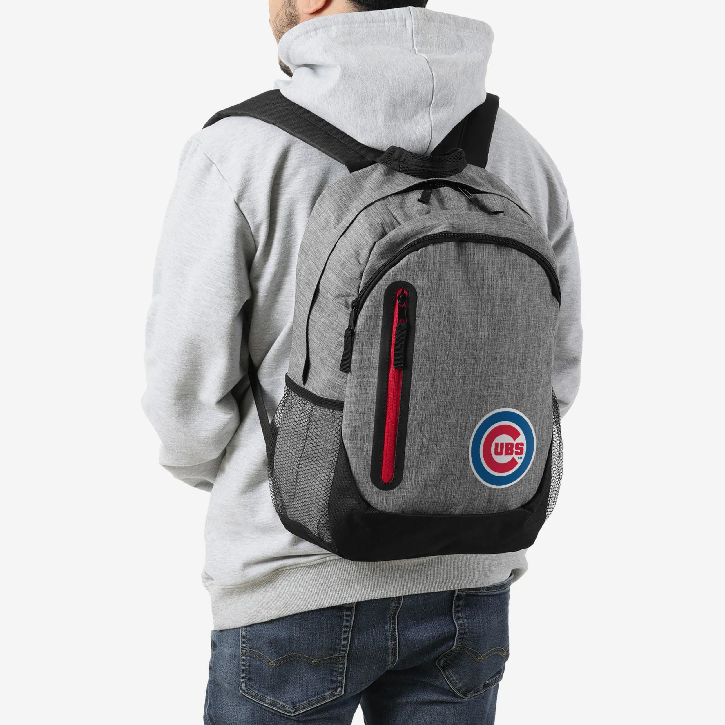 Chicago Cubs Heather Grey Bold Color Backpack