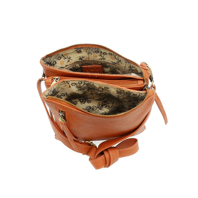 Dawn Multi Pocket Compact Crossbody Bag in Burnt Orange