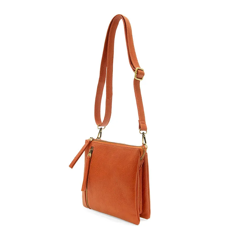 Dawn Multi Pocket Compact Crossbody Bag in Burnt Orange