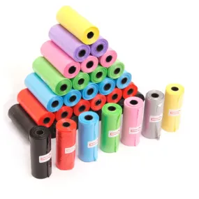 Disposable Dog Waste Bags with Paw Prints for Outdoor Clean-Up