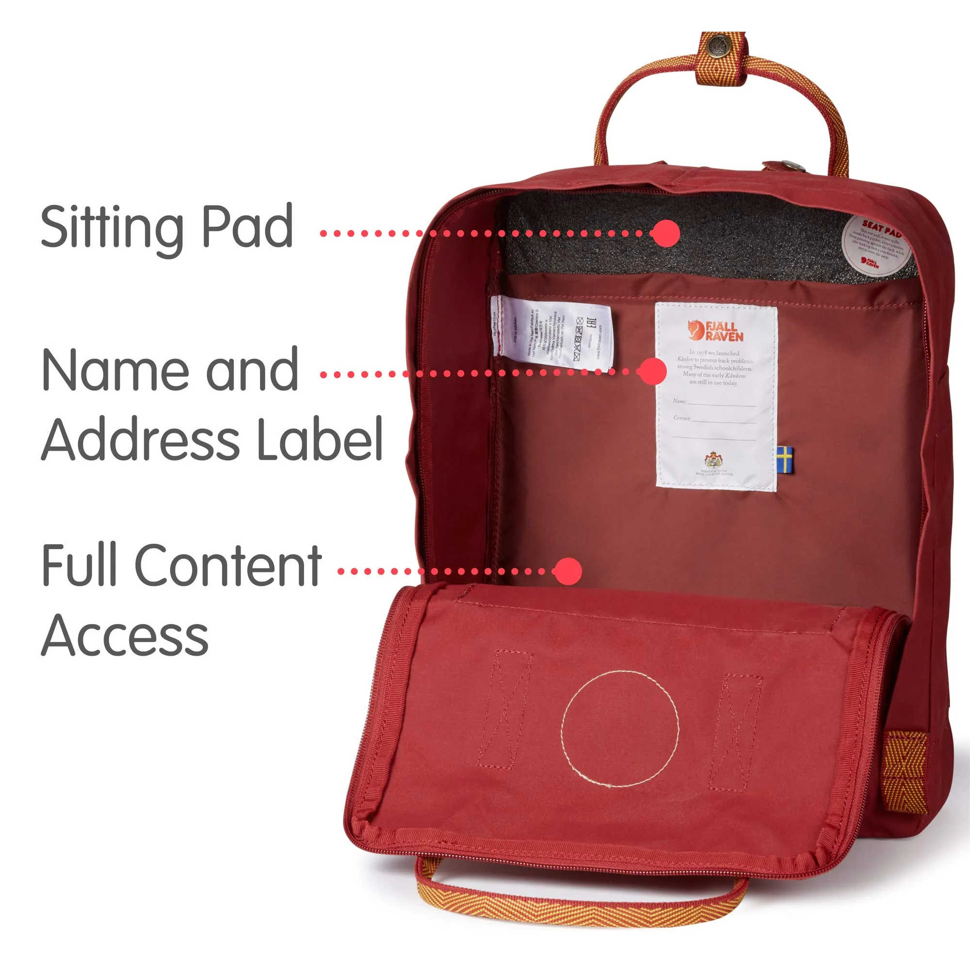 Fjallraven - Kanken Classic Backpack for Everyday, Ox Red/Goose Eye