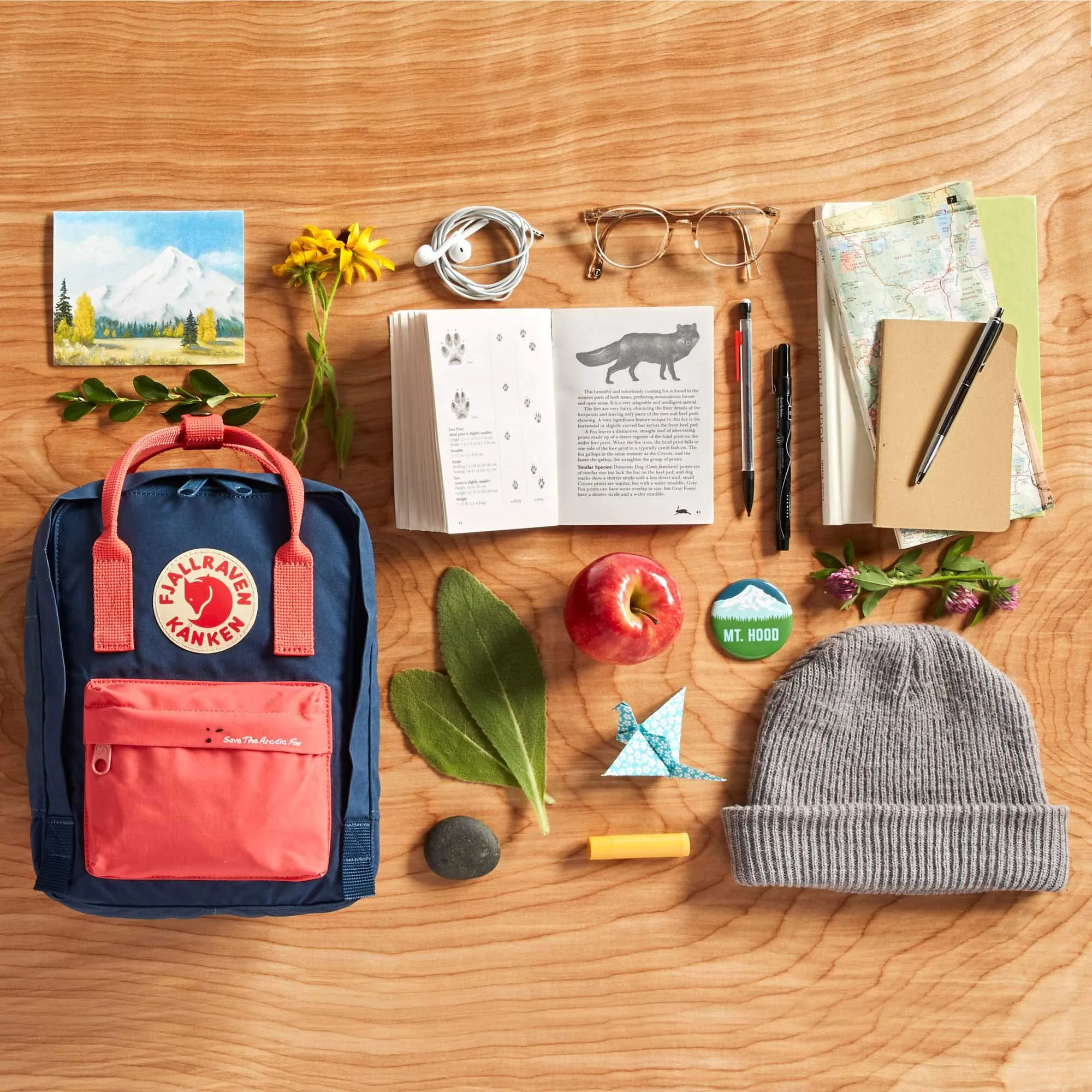 Fjallraven - Kanken Mini Classic Backpack for Everyday, Green/Folk Pattern