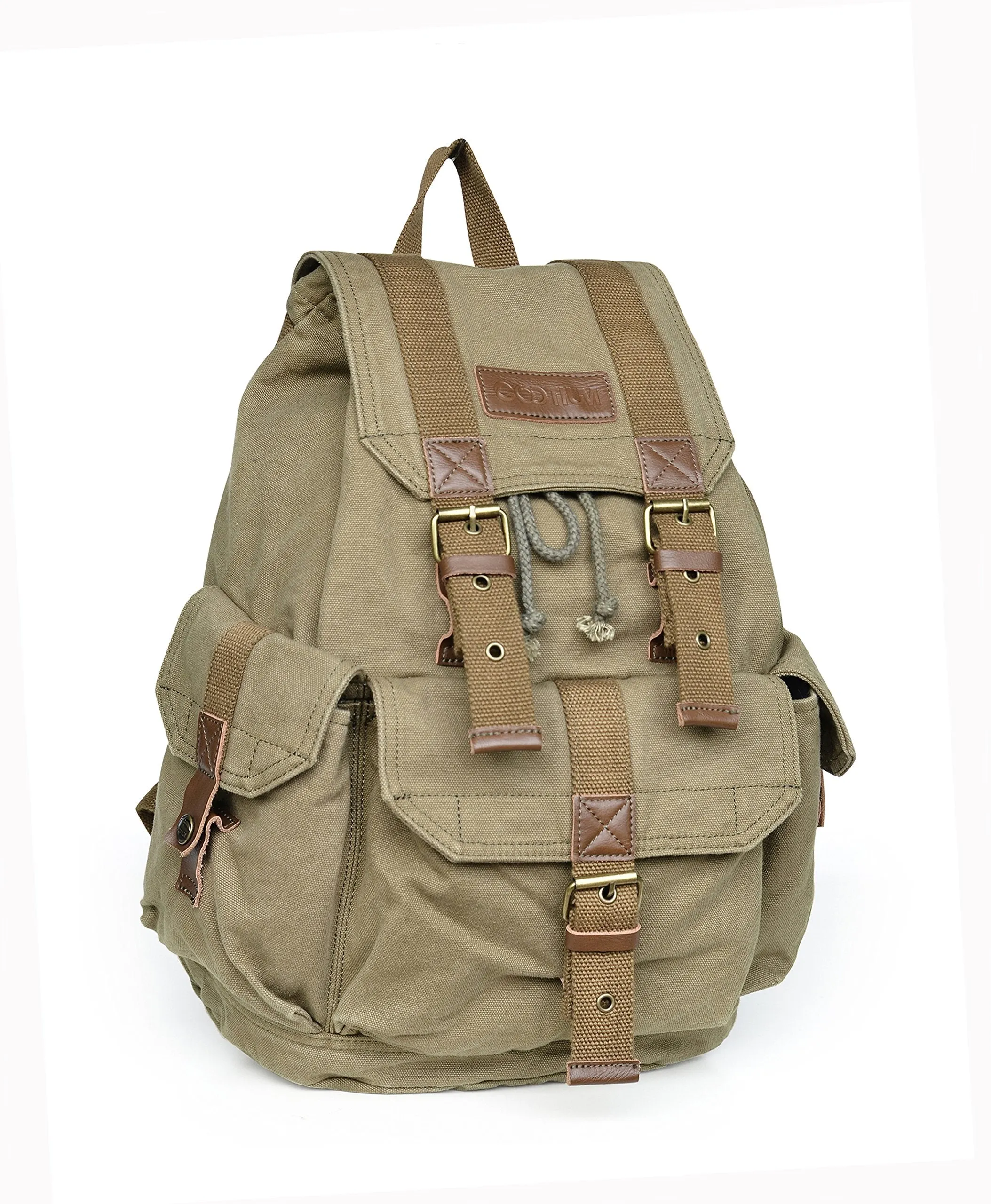 Gootium 21101AMG-S Specially High Density Thick Canvas Backpack Rucksack, Army Green Size Small