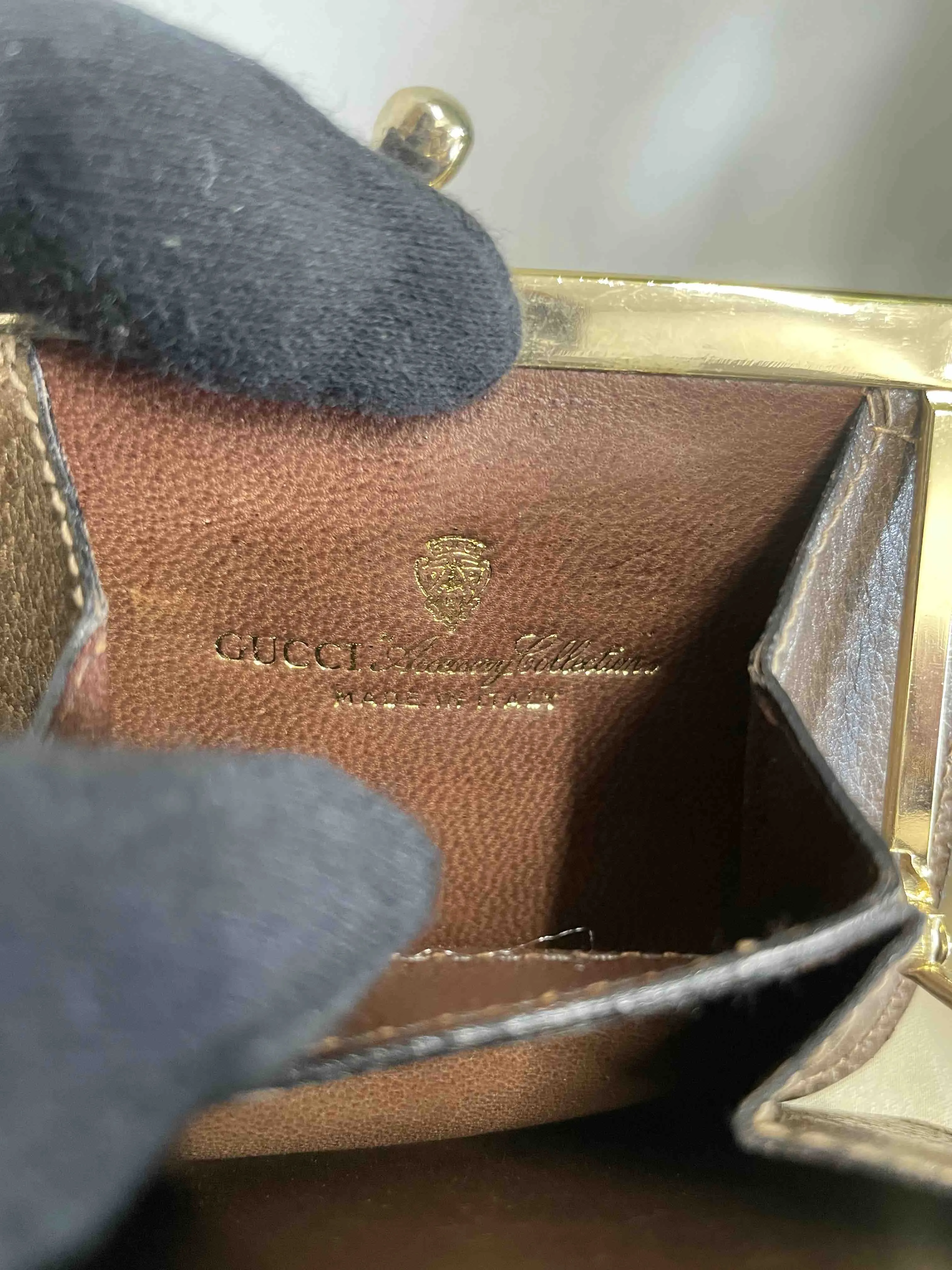 Gucci GG Supreme Beige and Ebony Coin Case Small Leather Goods