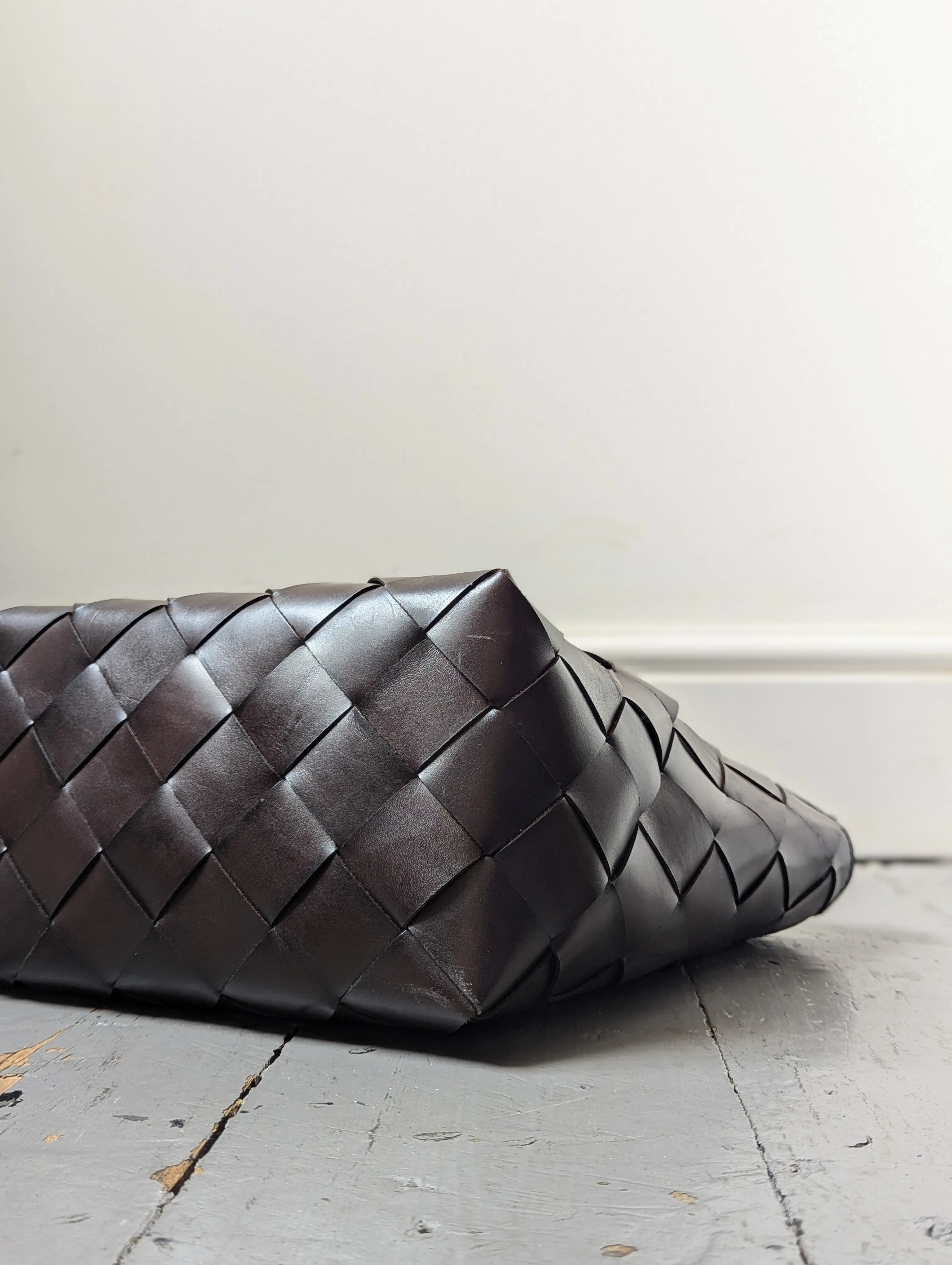 Japan Dark Brown Crossover Leather Tote