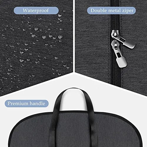 Limoomil Heavy Duty Waterproof Garment Bag for Travel, Tear Resistance Suit Bag for Men Travel for Suits, Tuxedos, Dresses, Coats, Uniform. 42 inch, Darkgrey