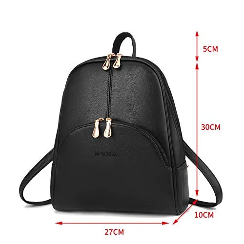 Nevenka Brand Women Bags Backpack PU Leather Zipper Bags Purse Casual Backpacks Shoulder Bags (RED)