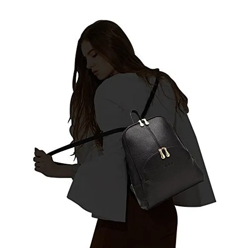 Nevenka Brand Women Bags Backpack PU Leather Zipper Bags Purse Casual Backpacks Shoulder Bags (WHITE)