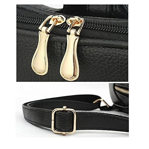 Nevenka Brand Women Bags Backpack PU Leather Zipper Bags Purse Casual Backpacks Shoulder Bags (WHITE)