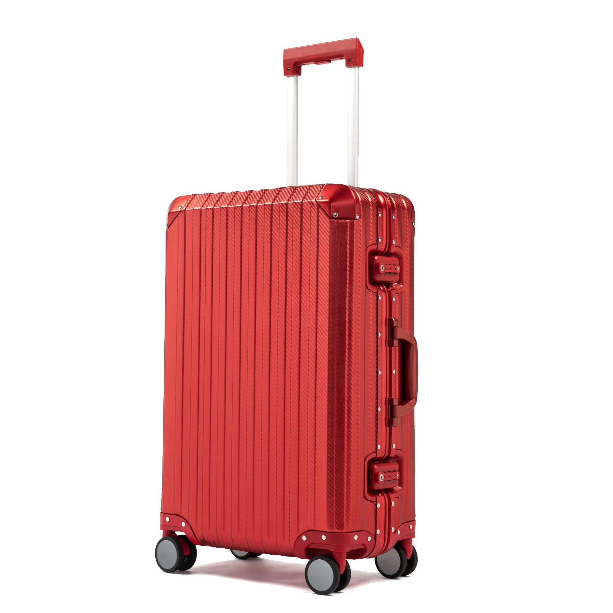 Oros Red Aluminum Suitcase
