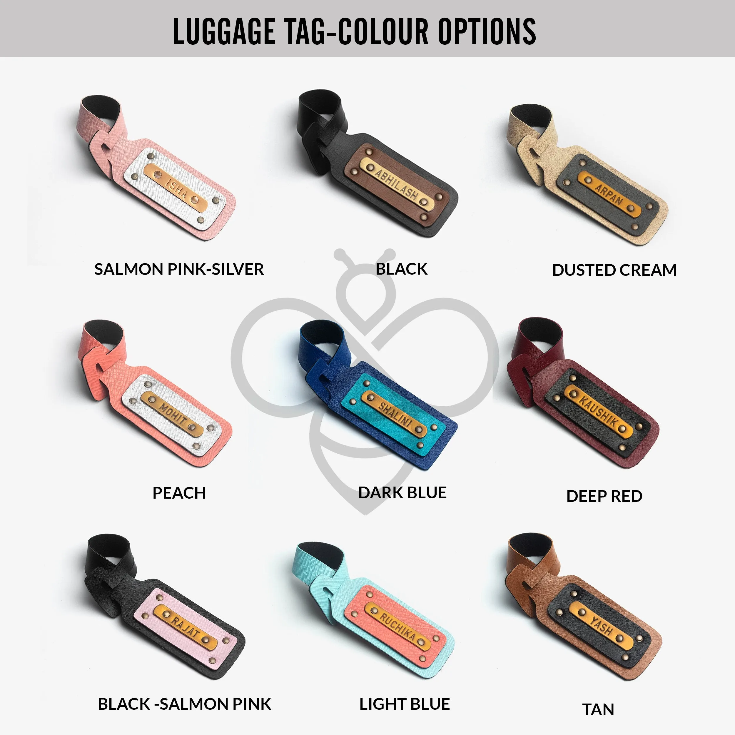 Personalised Couple Leather Luggage/Baggage Tags