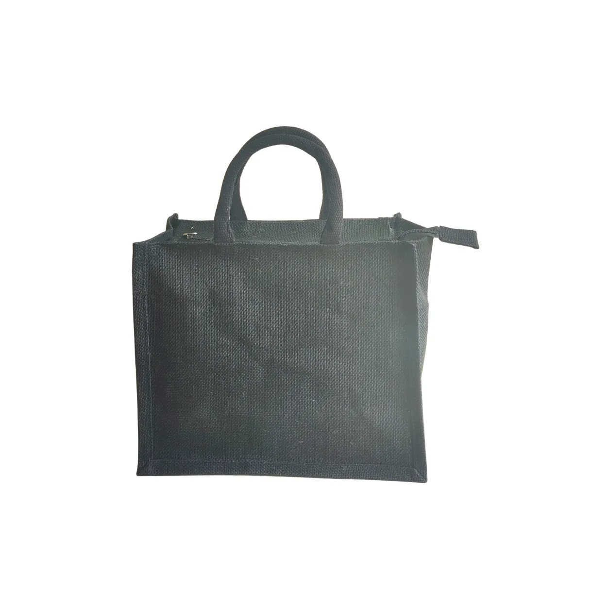 Printed Jute Standard Lunch Bag Cyclist Black Body