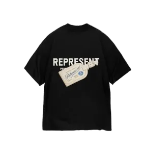Represent Luggage Tag Tee Black