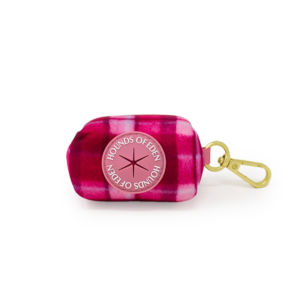 Rose Berry Plaid Poop Bag Holder