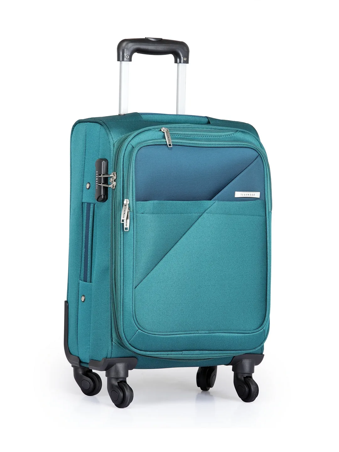 Teakwood Unisex Teal Trolley Bag -Small