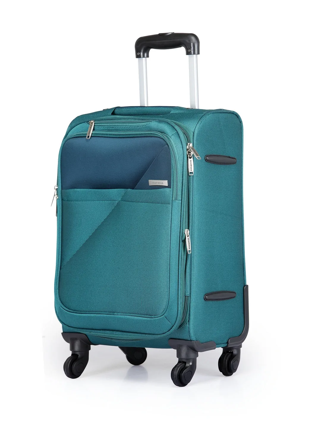Teakwood Unisex Teal Trolley Bag -Small