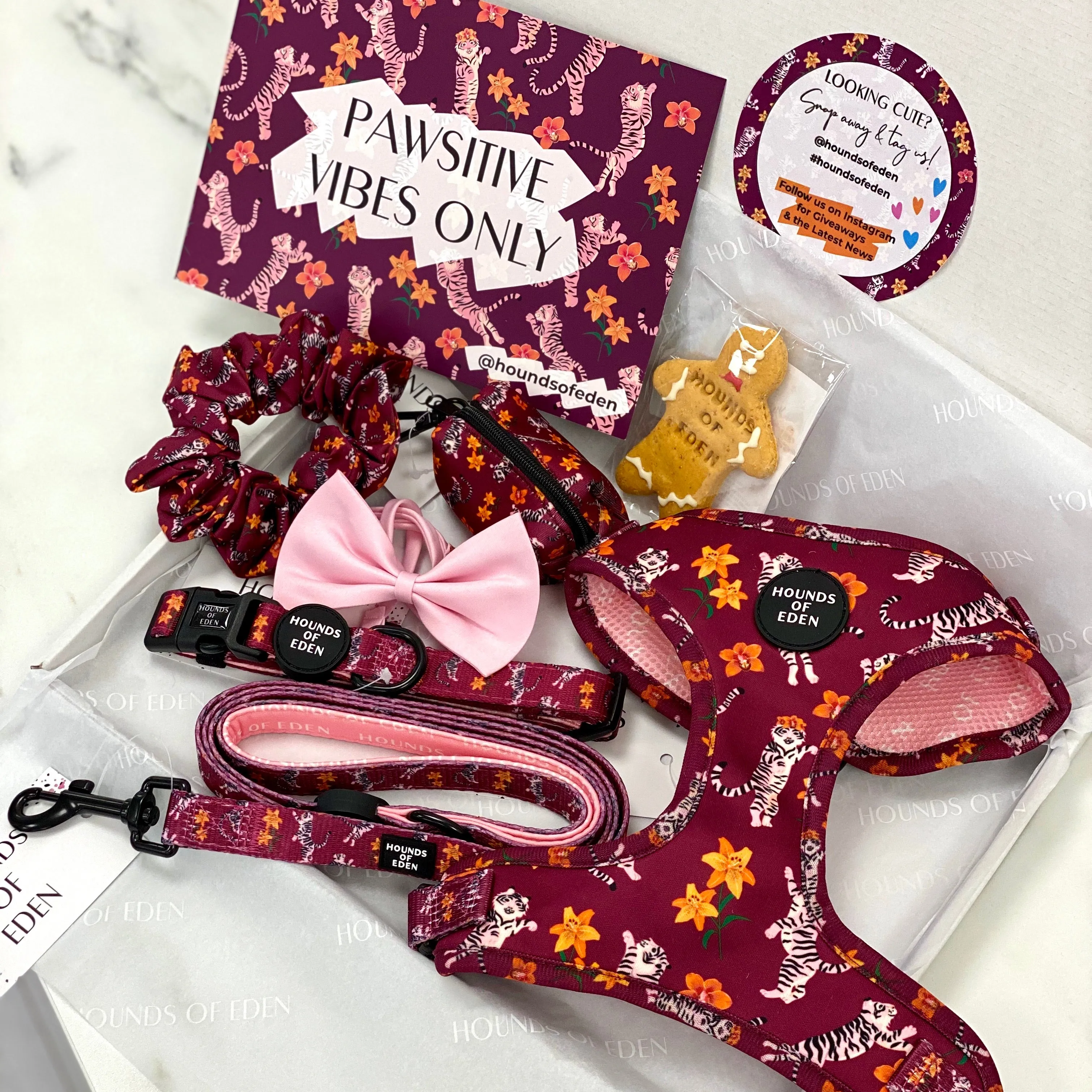 'Tiger Lily' - Magenta Pink Tiger Pattern Poop/Treat Bag Holder