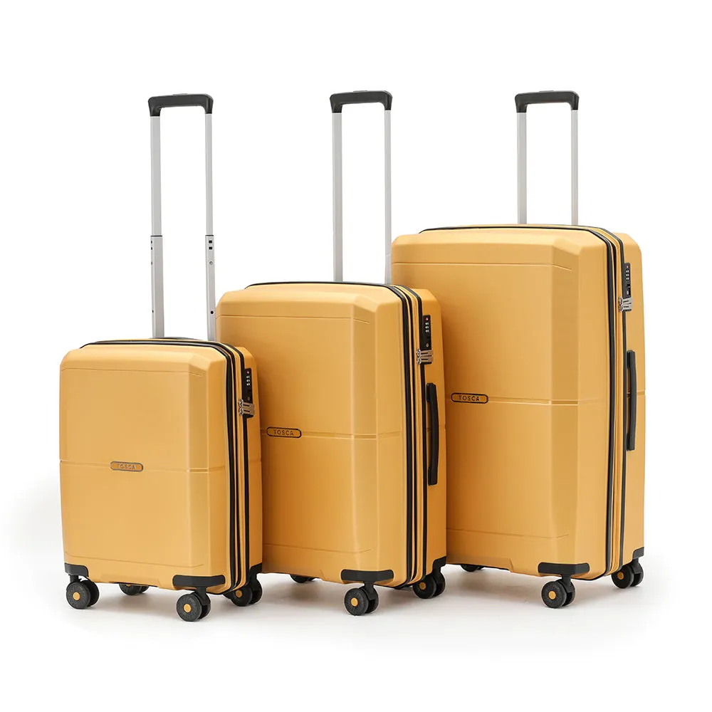 Tosca - Globetrotter Set of 3 Suitcases (L M S) - Golden Yellow
