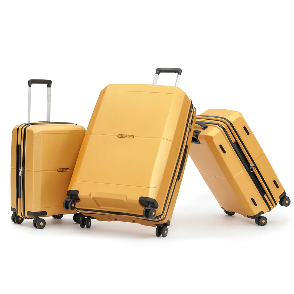 Tosca - Globetrotter Set of 3 Suitcases (L M S) - Golden Yellow