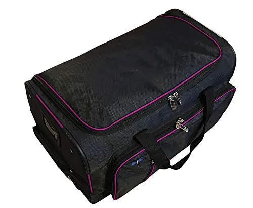 Travolution 23 Inch Garment Rack Duffel with Wheels, Black/Pink
