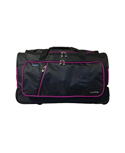 Travolution 23 Inch Garment Rack Duffel with Wheels, Black/Pink