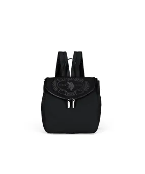 US POLO WOMEN SPRINGF FLAP BACKPACK NYLON IN BLACK