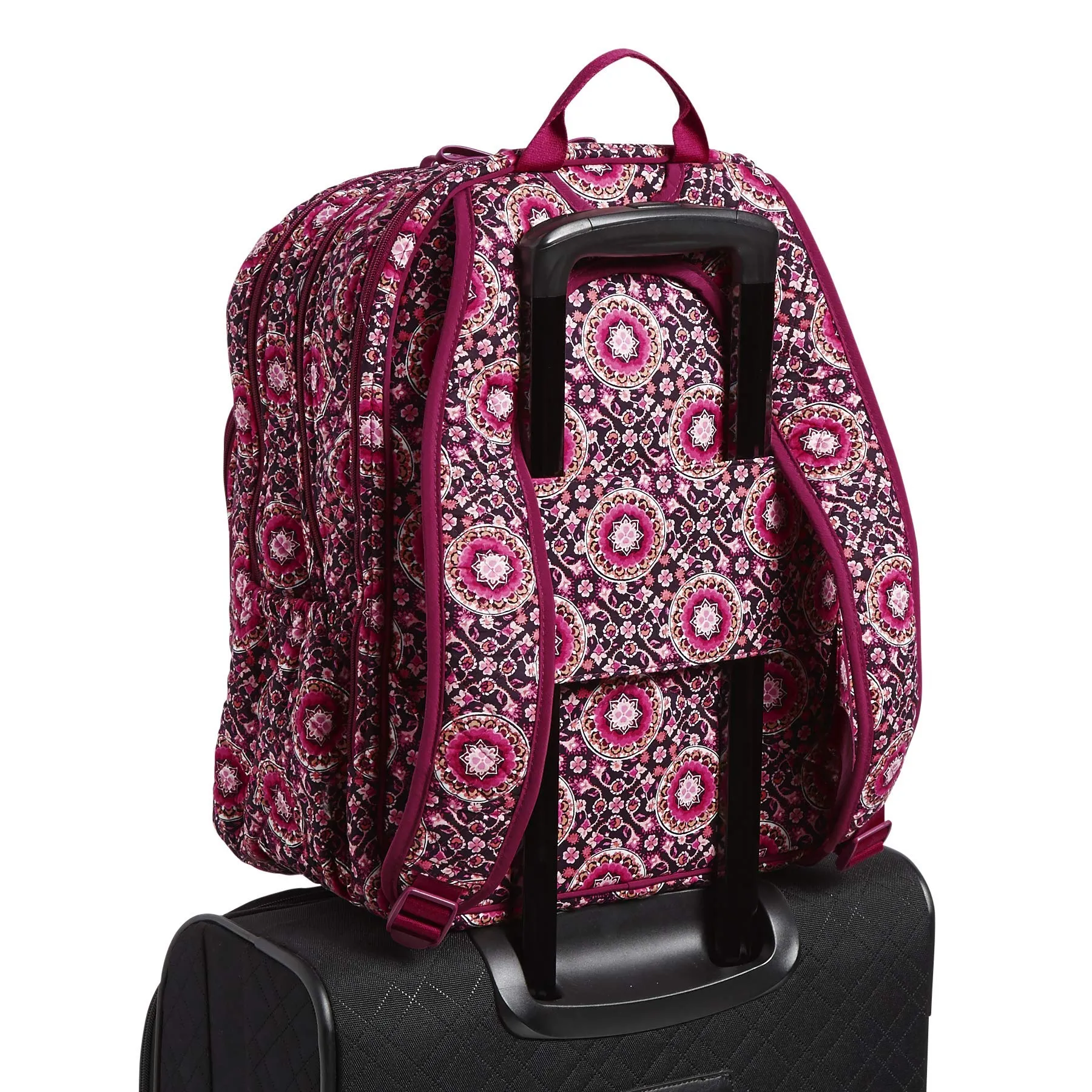 Vera Bradley Signature Cotton XL Campus, Raspberry Medallion