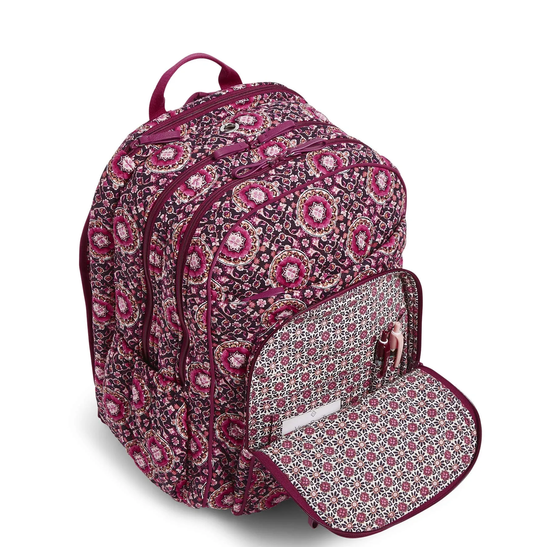 Vera Bradley Signature Cotton XL Campus, Raspberry Medallion