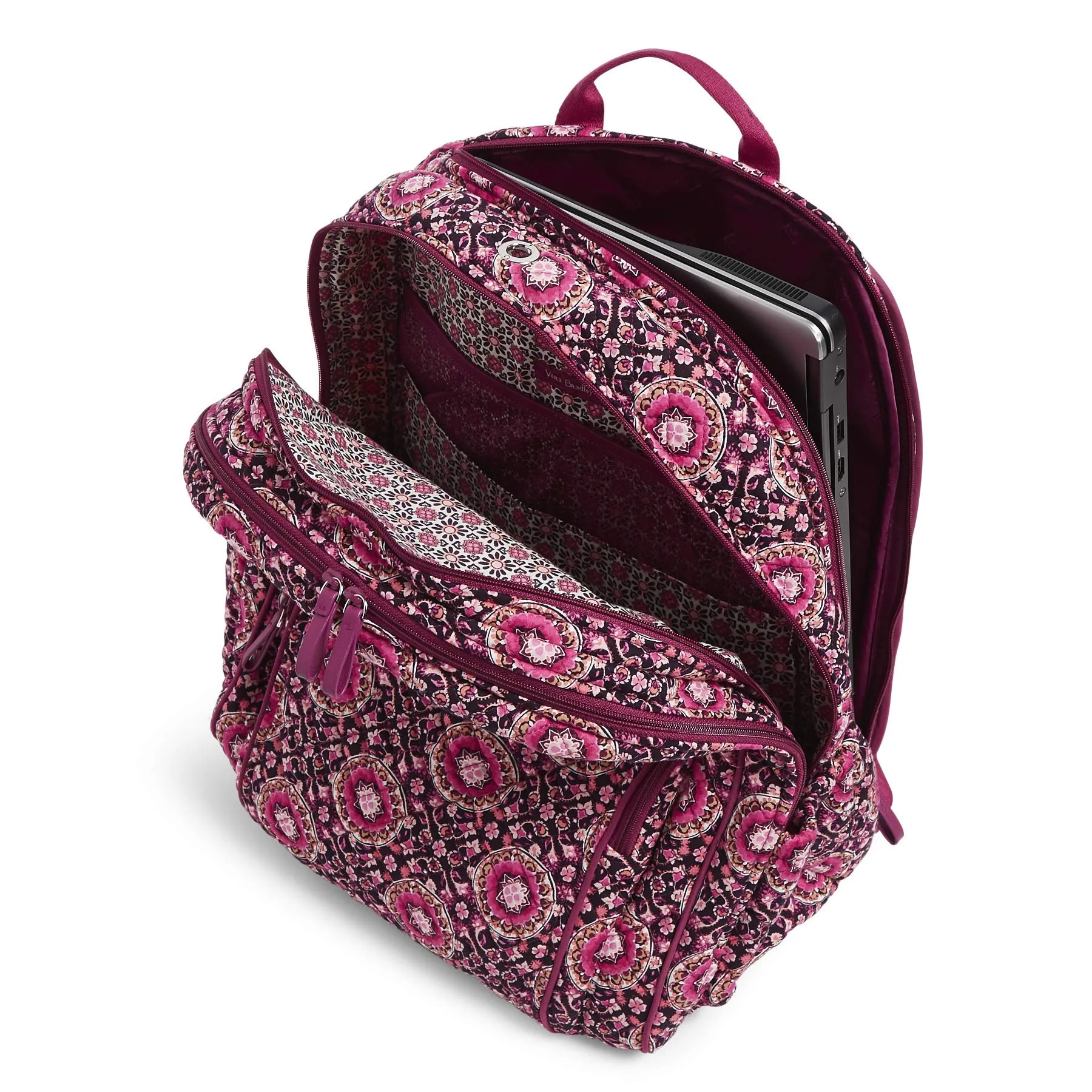 Vera Bradley Signature Cotton XL Campus, Raspberry Medallion