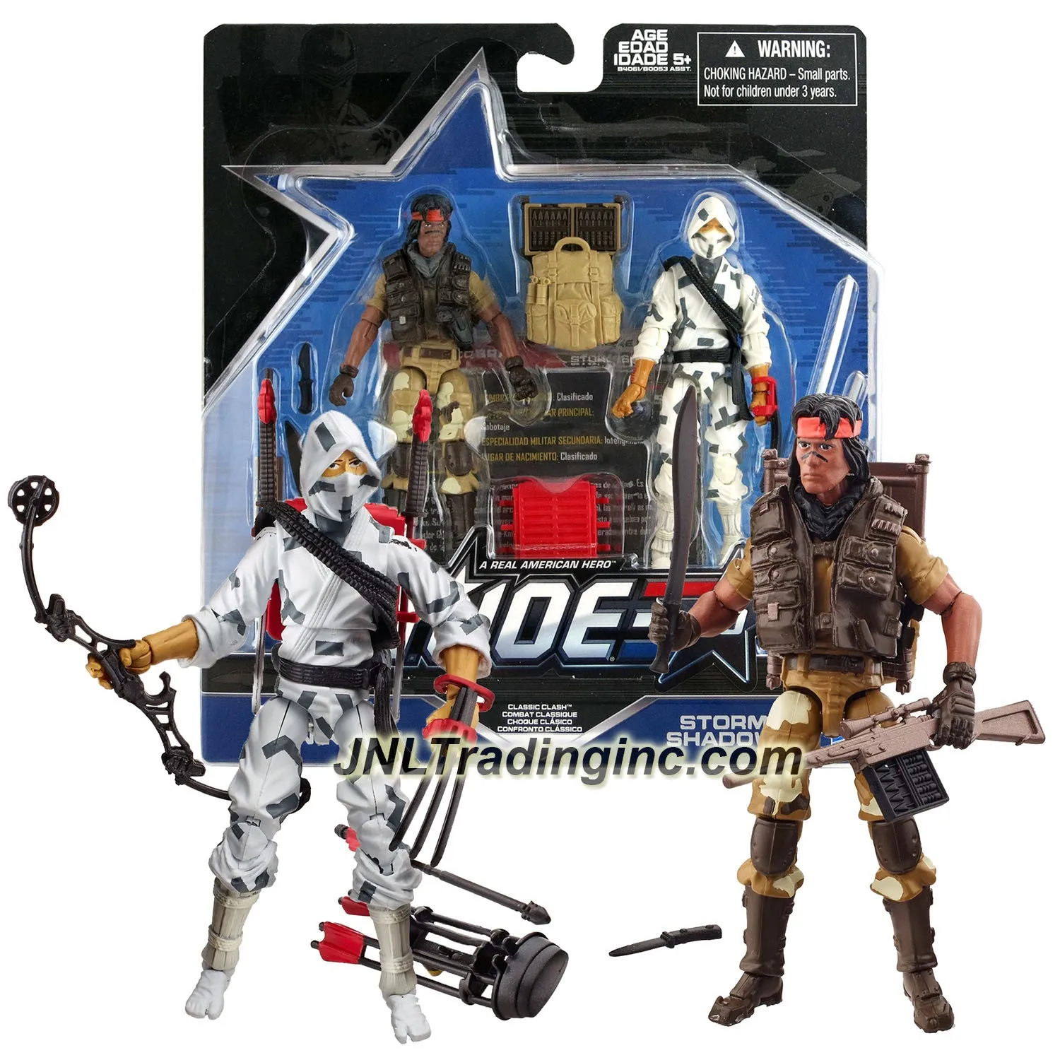 Year 2015 G.I. JOE 50 Series 2 Pack 4 Inch Tall Figure Set - CLASSIC CLASH with SPIRIT IRON-KNIFE and STORM SHADOW Plus Weapons, Bases and Cards